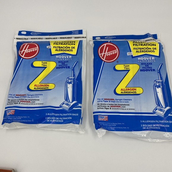 Hoover Other - Hoover Type Z‎ Vacuum Upright Cleaner Filter Bags 2 Packs Allergen Filter NIP